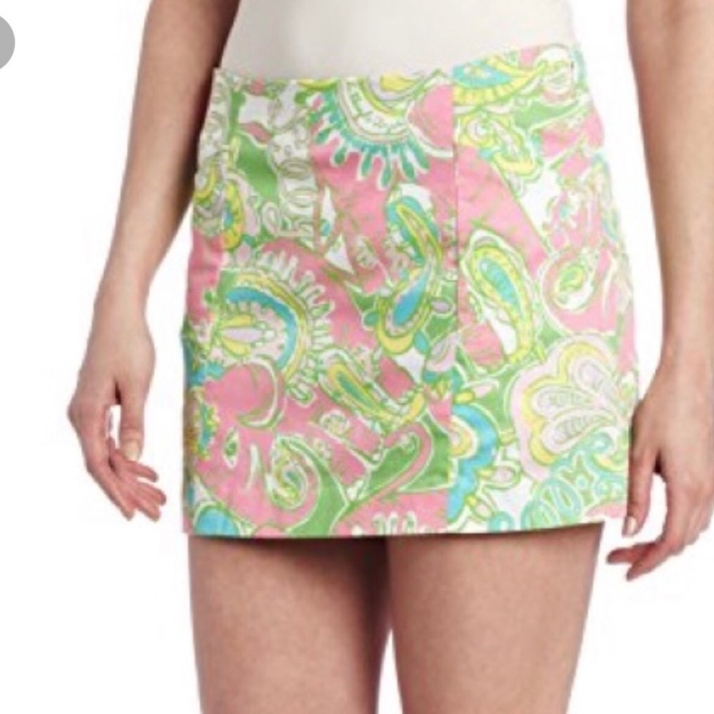Lilly Pulitzer January Skort Chin Chin Avenue Pink Green 2